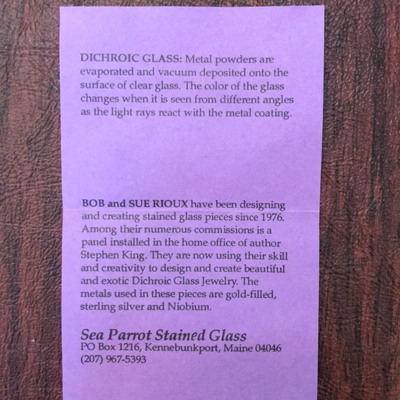 Dichroic Glass Dangling Earrings - Picture 4 of 4